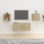 Vegghengte Tv-Benker 2 Stk Sonoma Eik 40X34,5X40 Cm
