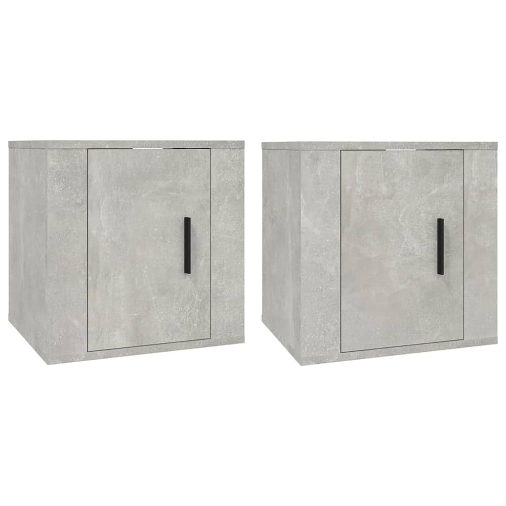 Vegghengte Tv-Benker 2 Stk Betonggrå 40X34,5X40 Cm