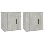 Vegghengte Tv-Benker 2 Stk Betonggrå 40X34,5X40 Cm