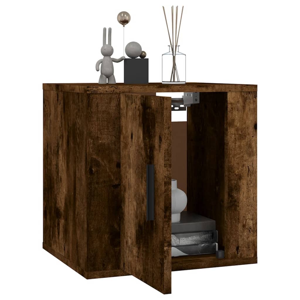 Vegghengte Tv-Benker 2 Stk Røkt Eik 40X34,5X40 Cm