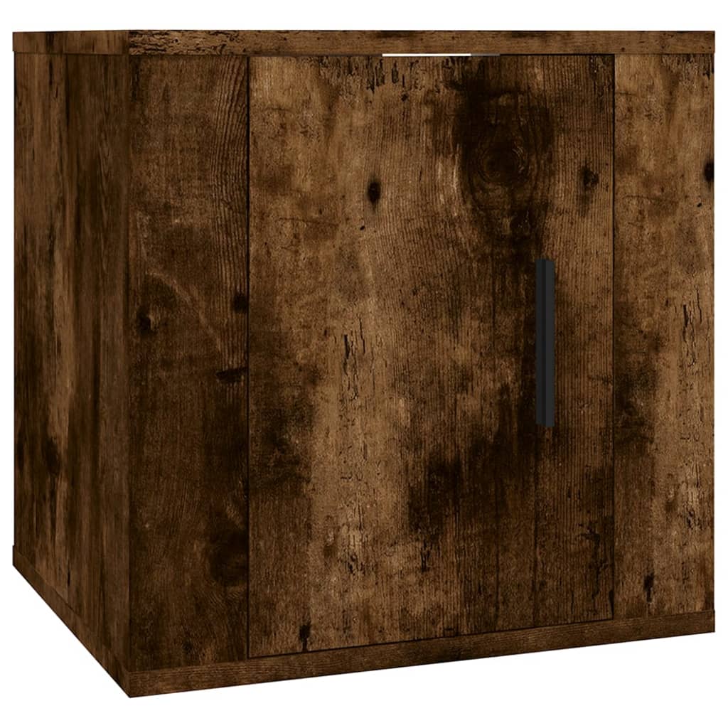 Vegghengte Tv-Benker 2 Stk Røkt Eik 40X34,5X40 Cm