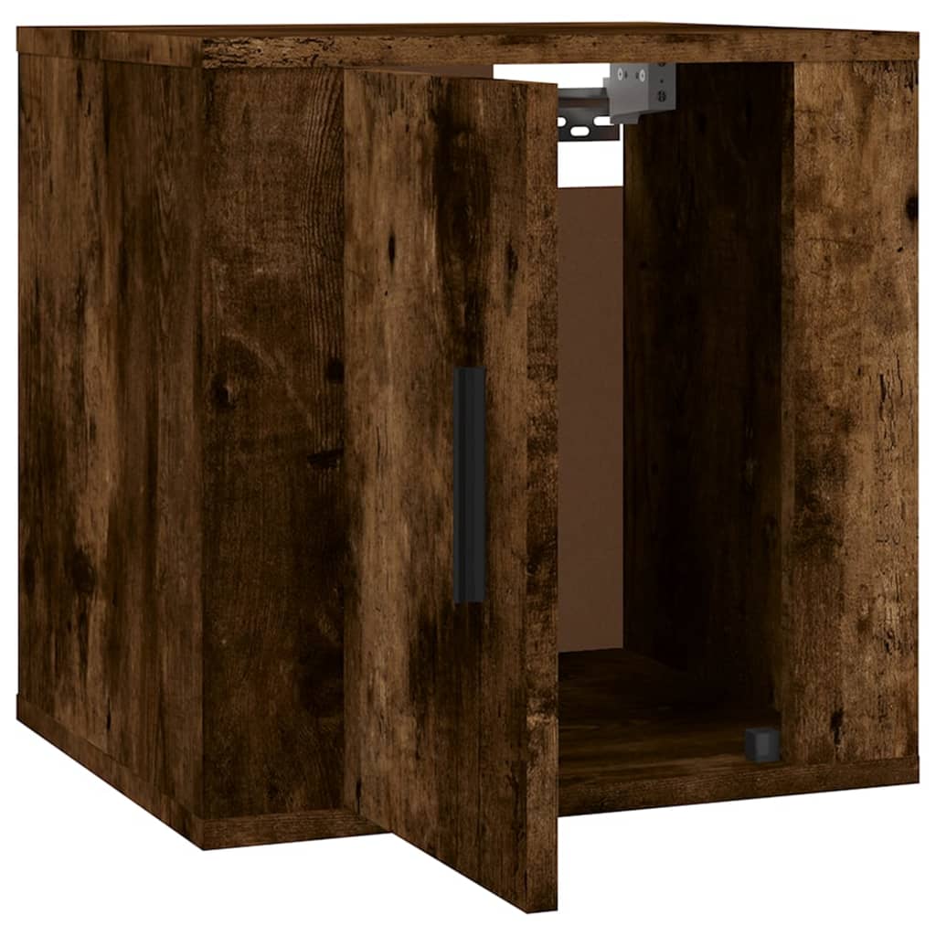 Vegghengte Tv-Benker 2 Stk Røkt Eik 40X34,5X40 Cm