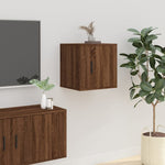 Vegghengt Tv-Benk Brun Eik 40X34,5X40 Cm