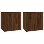 Vegghengte Tv-Benker 2 Stk Brun Eik 40X34,5X40 Cm