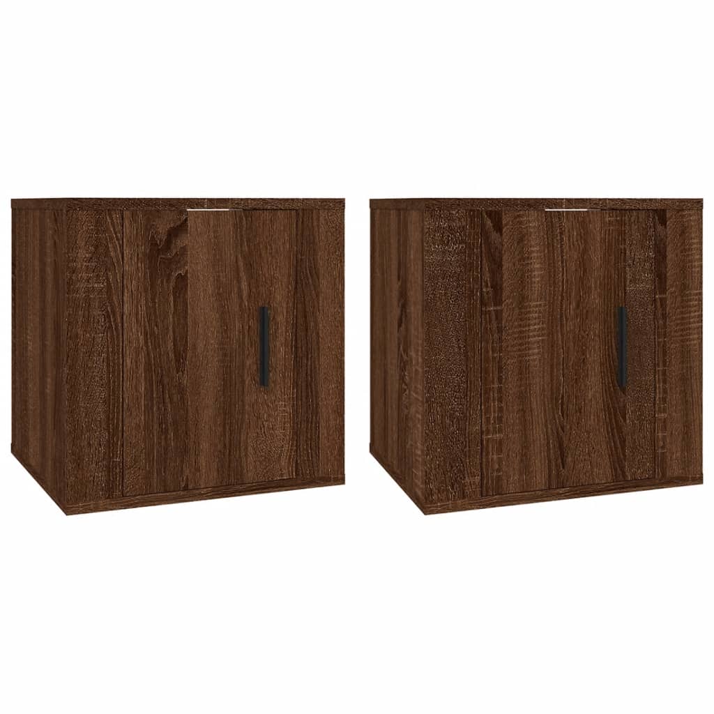 Vegghengte Tv-Benker 2 Stk Brun Eik 40X34,5X40 Cm