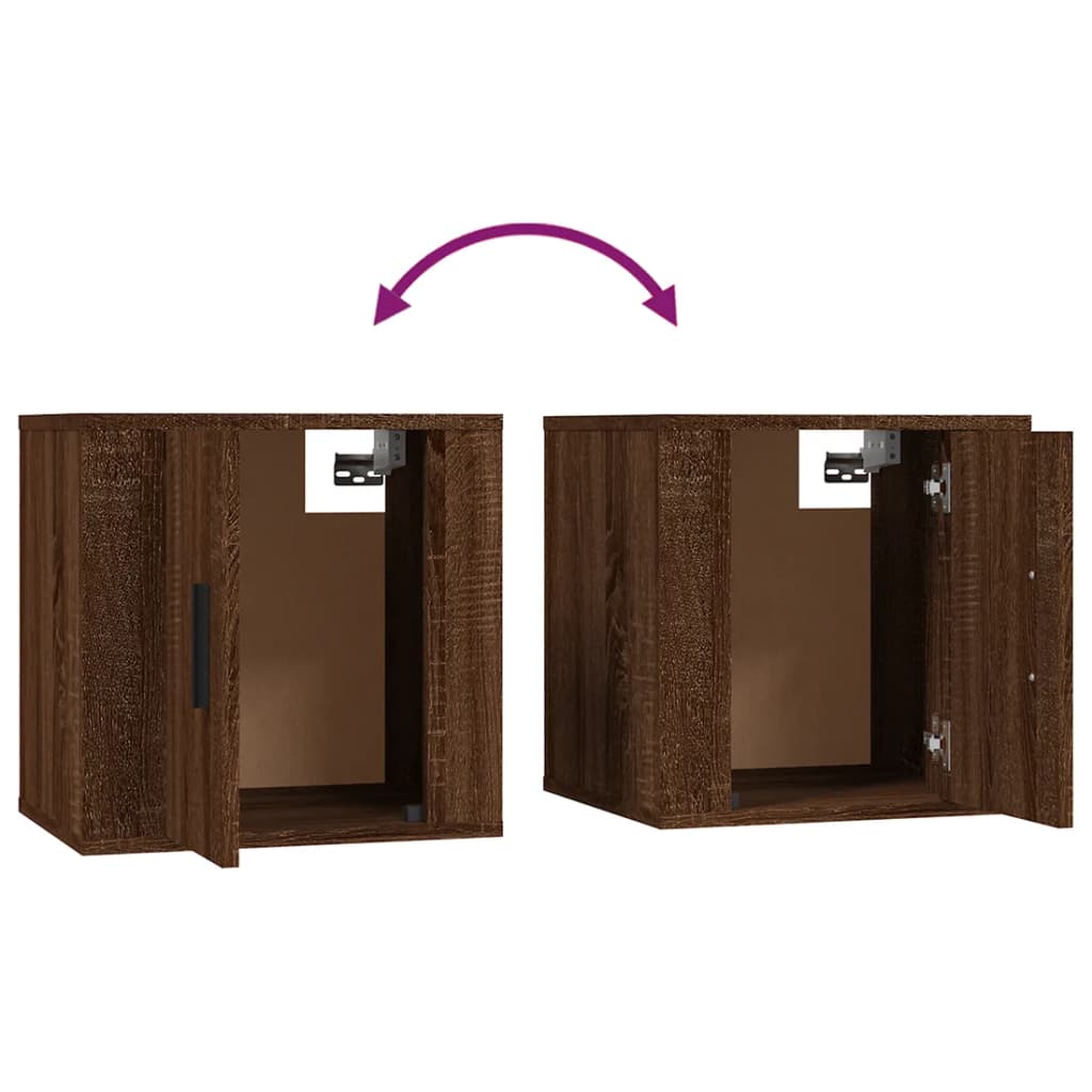 Vegghengte Tv-Benker 2 Stk Brun Eik 40X34,5X40 Cm