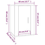 Vegghengte Tv-Benker 2 Stk Hvit 40X34,5X60 Cm