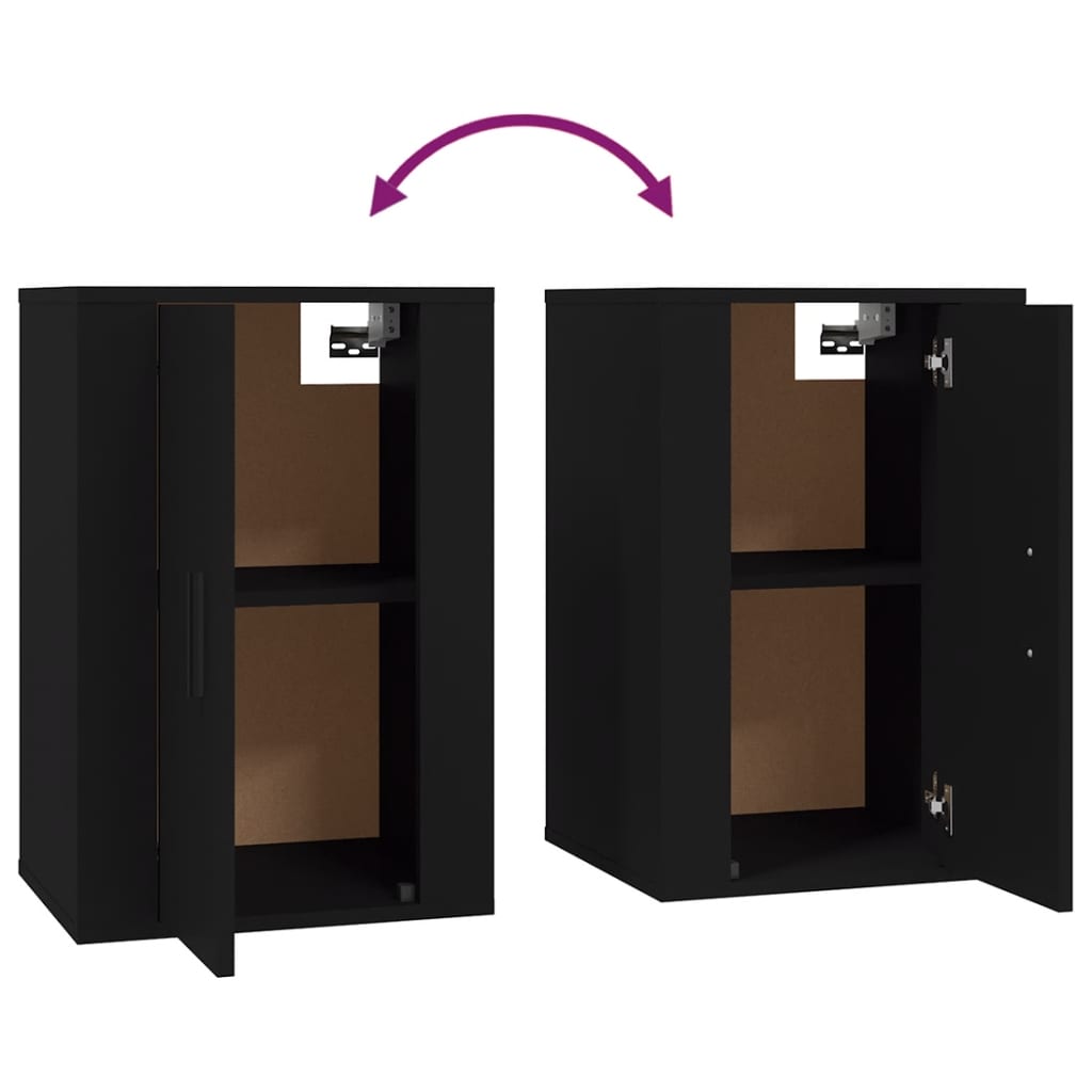 Vegghengte Tv-Benker 2 Stk Svart 40X34,5X60 Cm