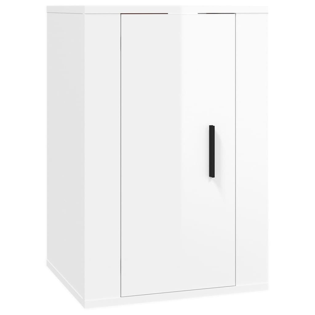 Vegghengte Tv-Benker 2 Stk Høyglans Hvit 40X34,5X60 Cm