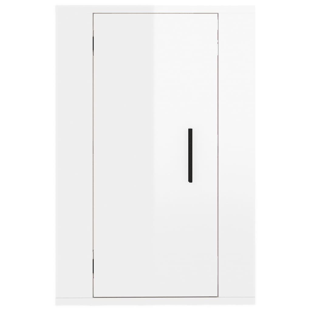 Vegghengte Tv-Benker 2 Stk Høyglans Hvit 40X34,5X60 Cm