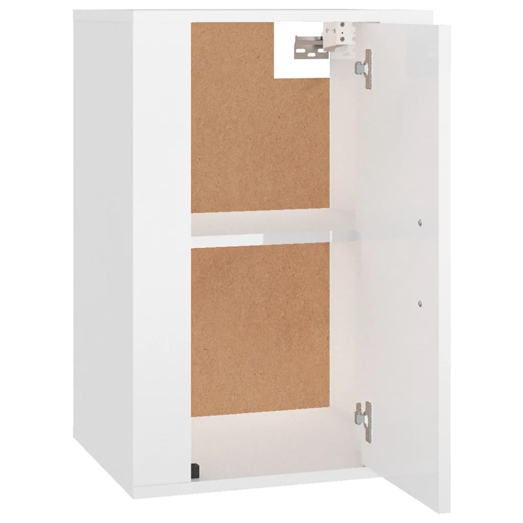 Vegghengte Tv-Benker 2 Stk Høyglans Hvit 40X34,5X60 Cm