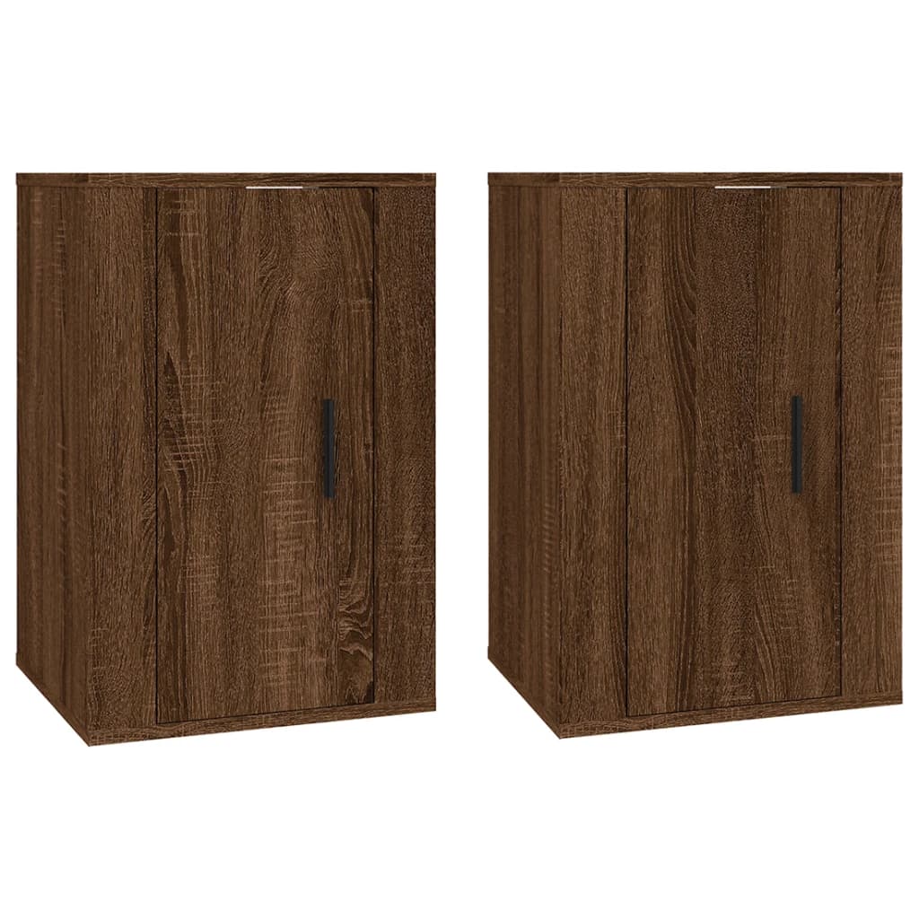 Vegghengte Tv-Benker 2 Stk Brun Eik 40X34,5X60 Cm