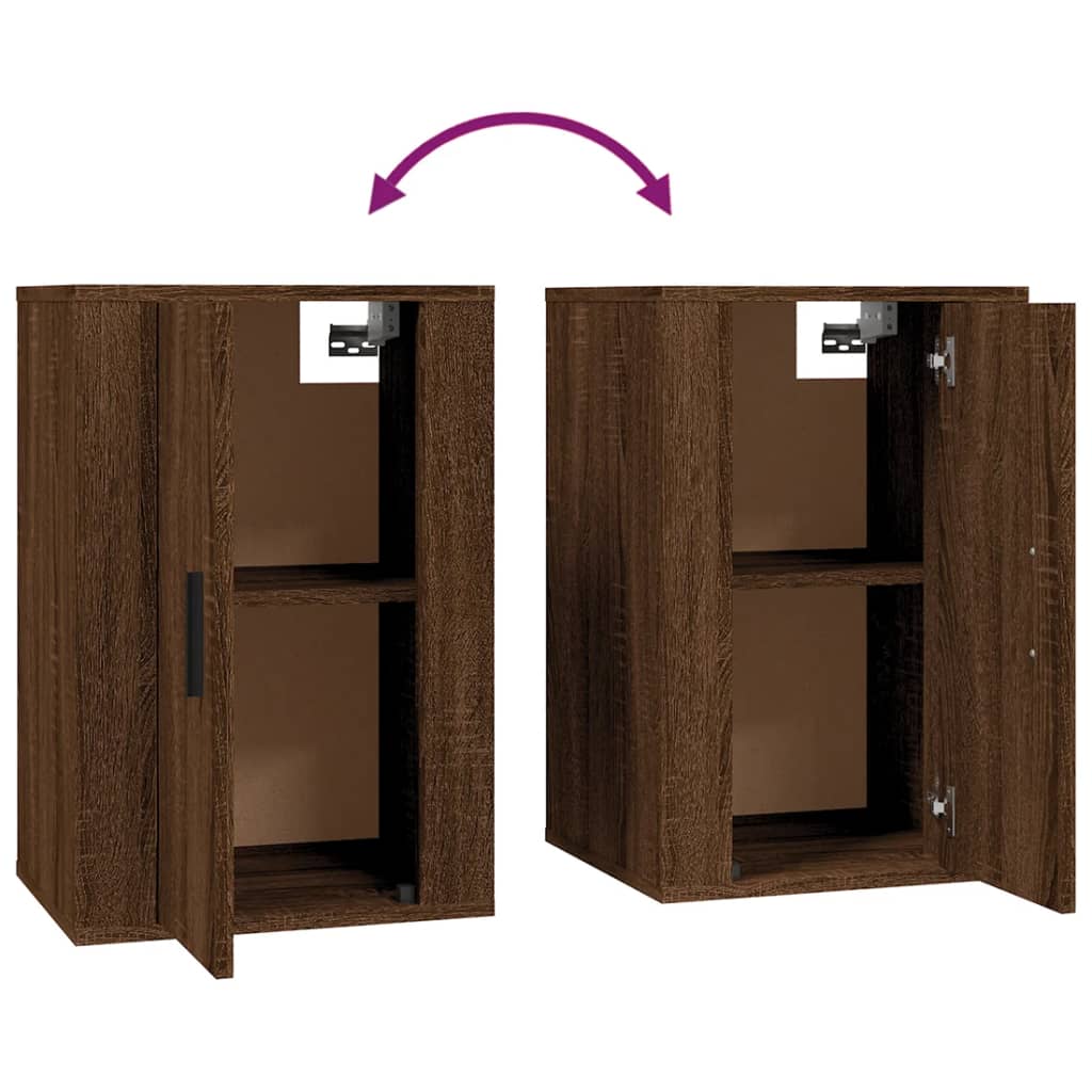 Vegghengte Tv-Benker 2 Stk Brun Eik 40X34,5X60 Cm