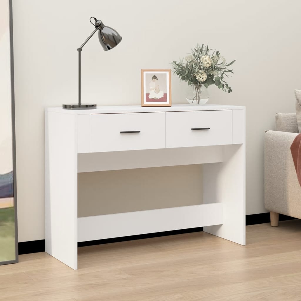 Konsollbord Hvit 100X39X75 Cm Konstruert Tre
