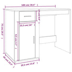 Skrivebord Hvit 100X49X75 Cm Konstruert Tre