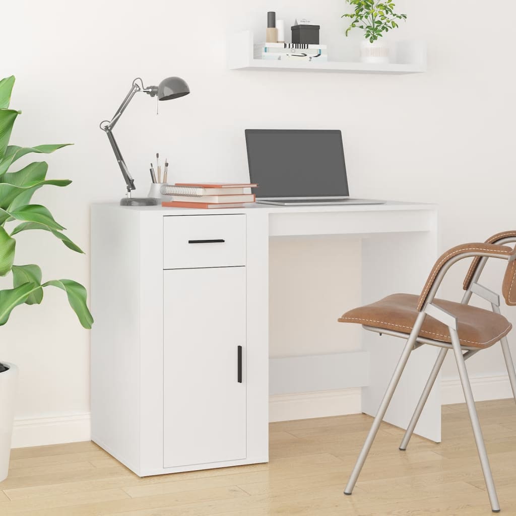 Skrivebord Hvit 100X49X75 Cm Konstruert Tre