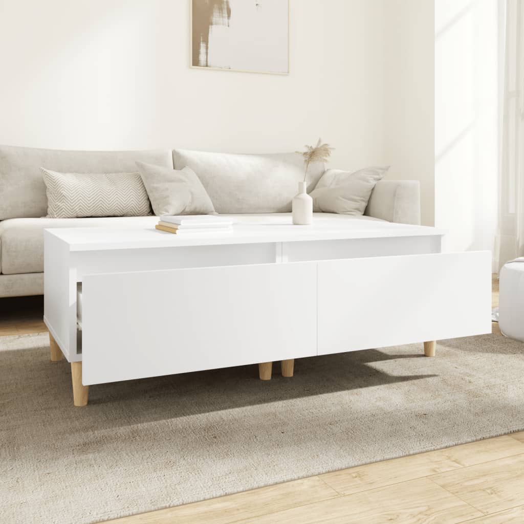 Sidebord 2 Stk Hvit 50X46X35 Cm Konstruert Tre