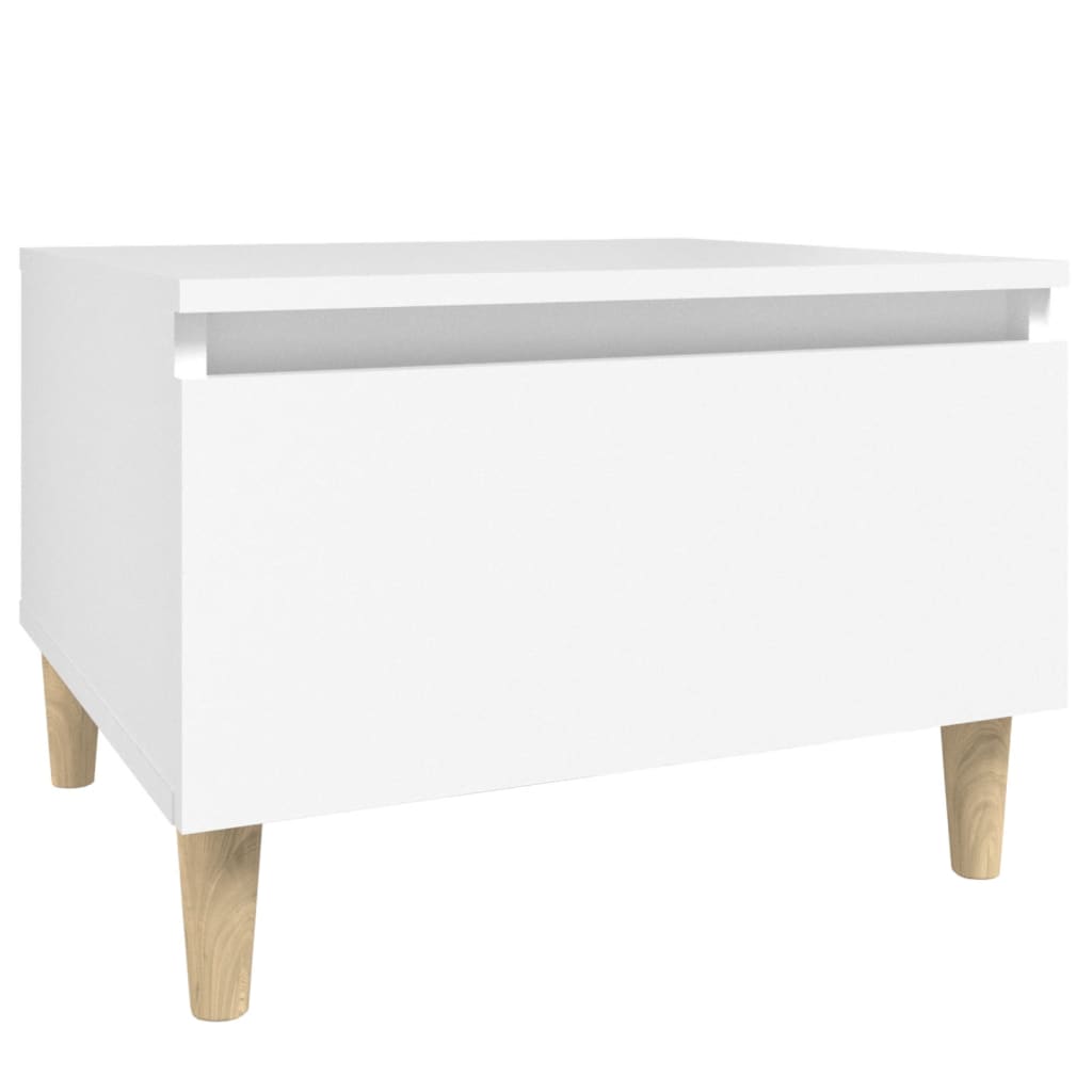 Sidebord 2 Stk Hvit 50X46X35 Cm Konstruert Tre