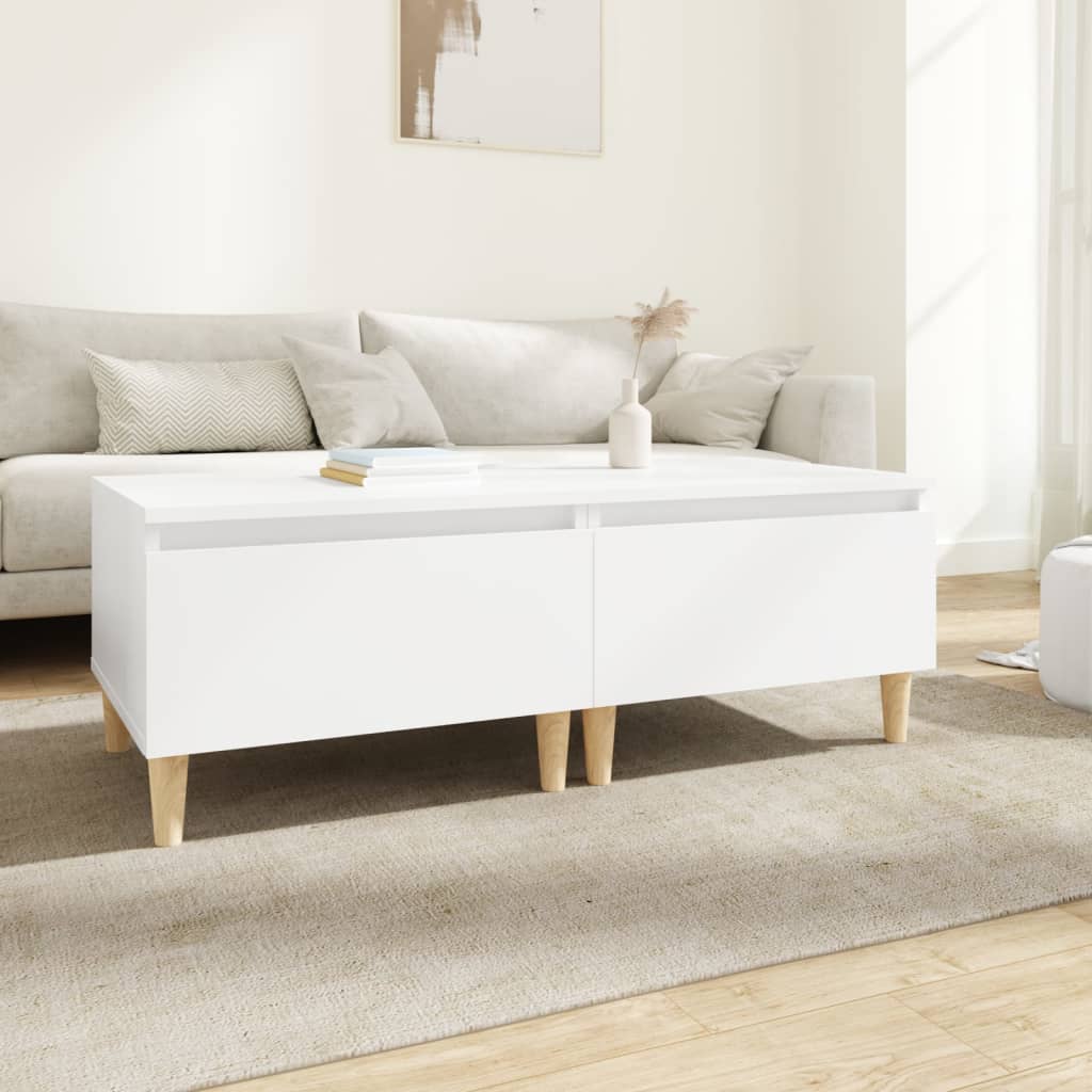 Sidebord 2 Stk Hvit 50X46X35 Cm Konstruert Tre