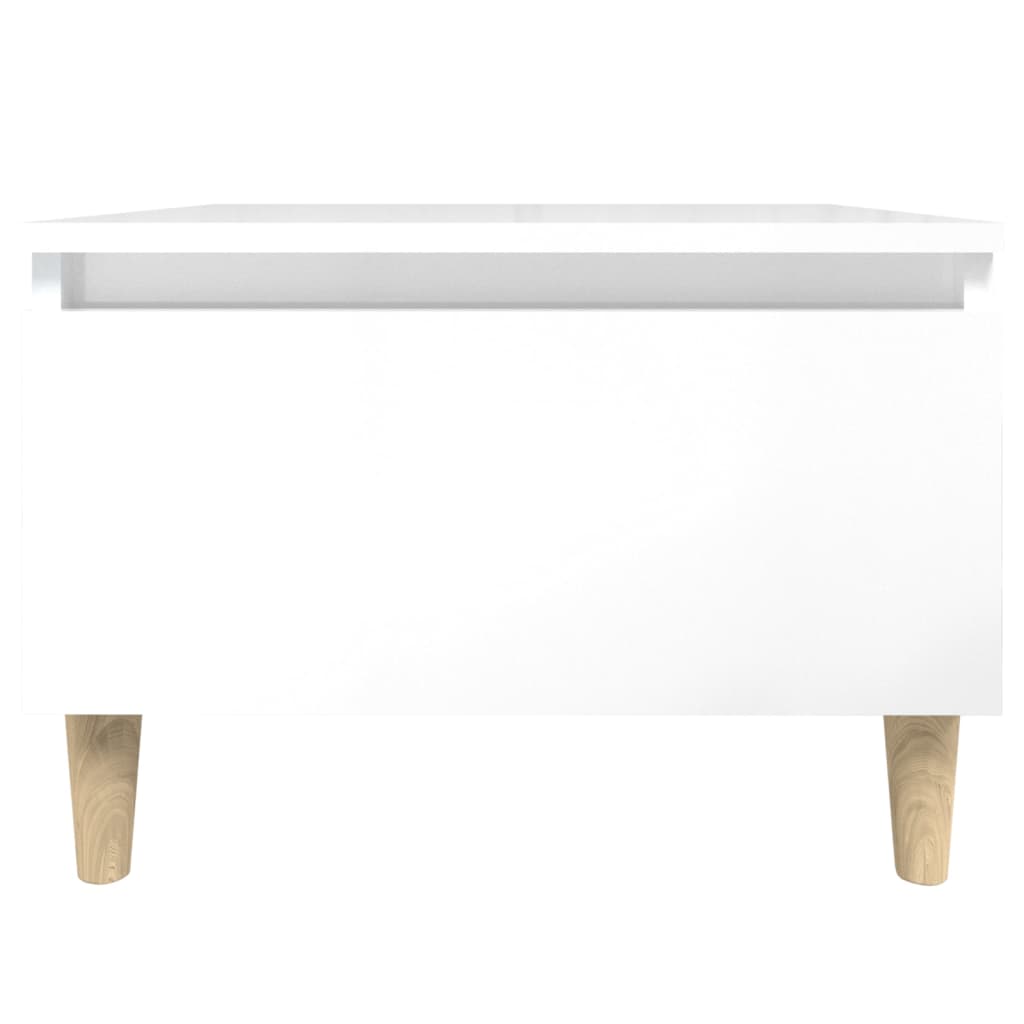Sidebord Høyglans Hvit 50X46X35 Cm Konstruert Tre