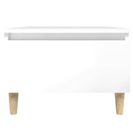 Sidebord 2 Stk Høyglans Hvit 50X46X35 Cm Konstruert Tre