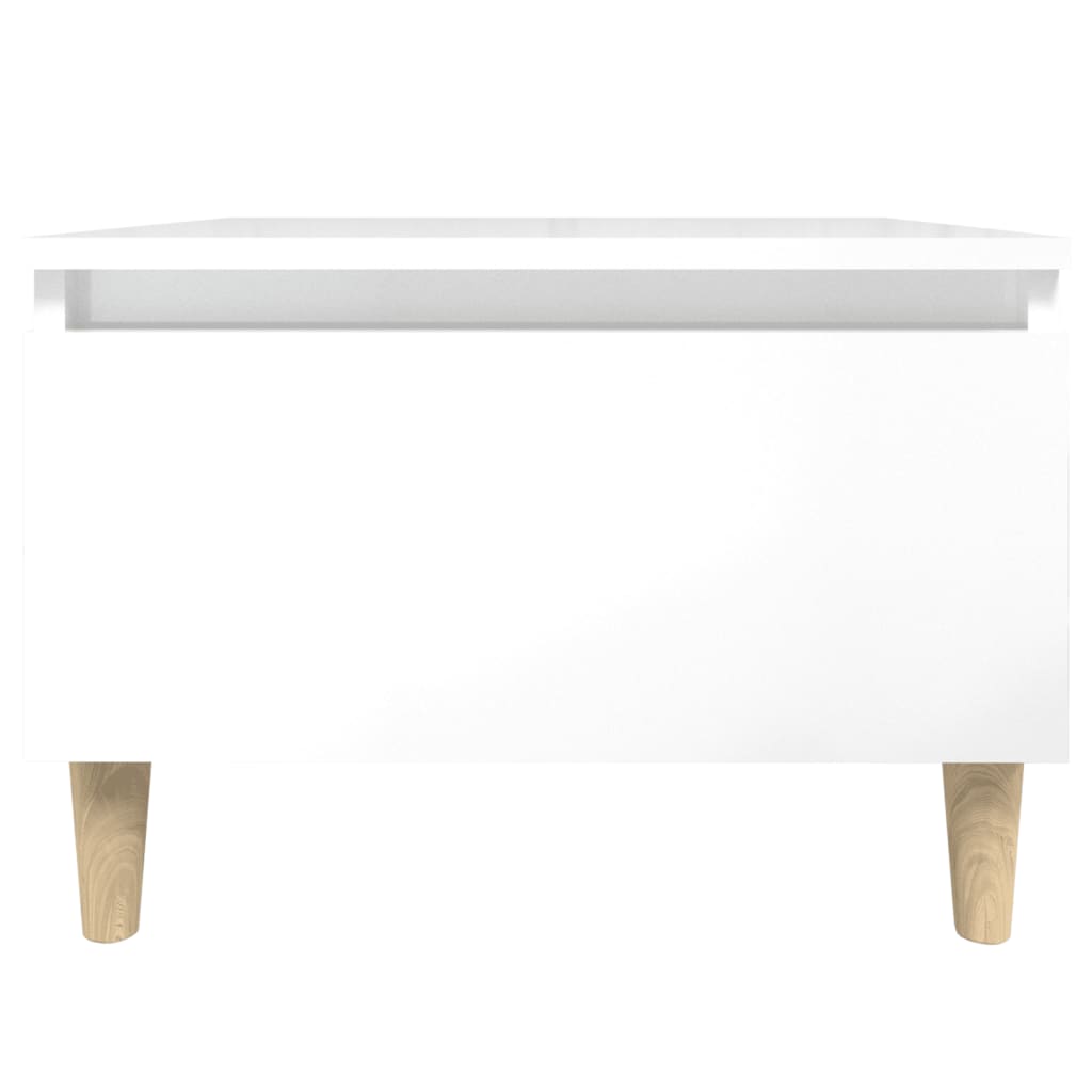 Sidebord 2 Stk Høyglans Hvit 50X46X35 Cm Konstruert Tre