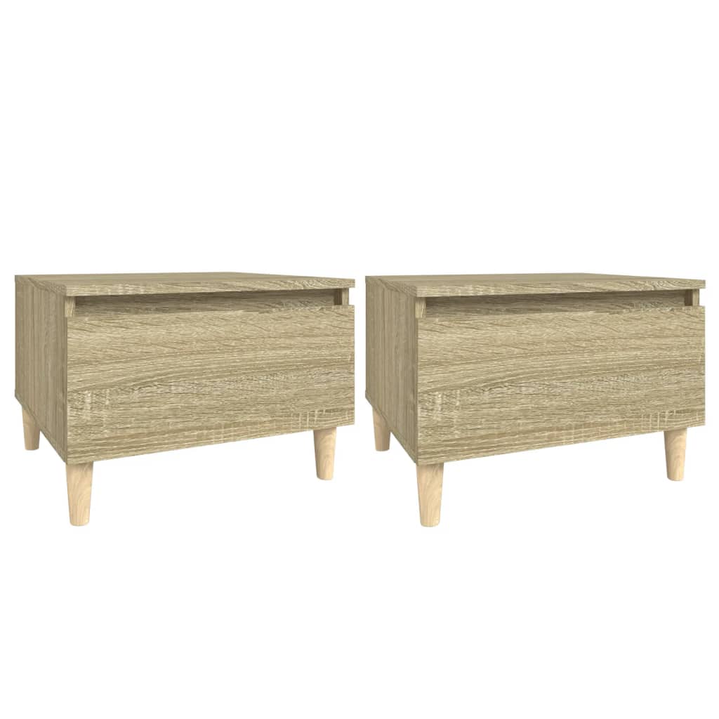Sidebord 2 Stk Sonoma Eik 50X46X35 Cm Konstruert Tre