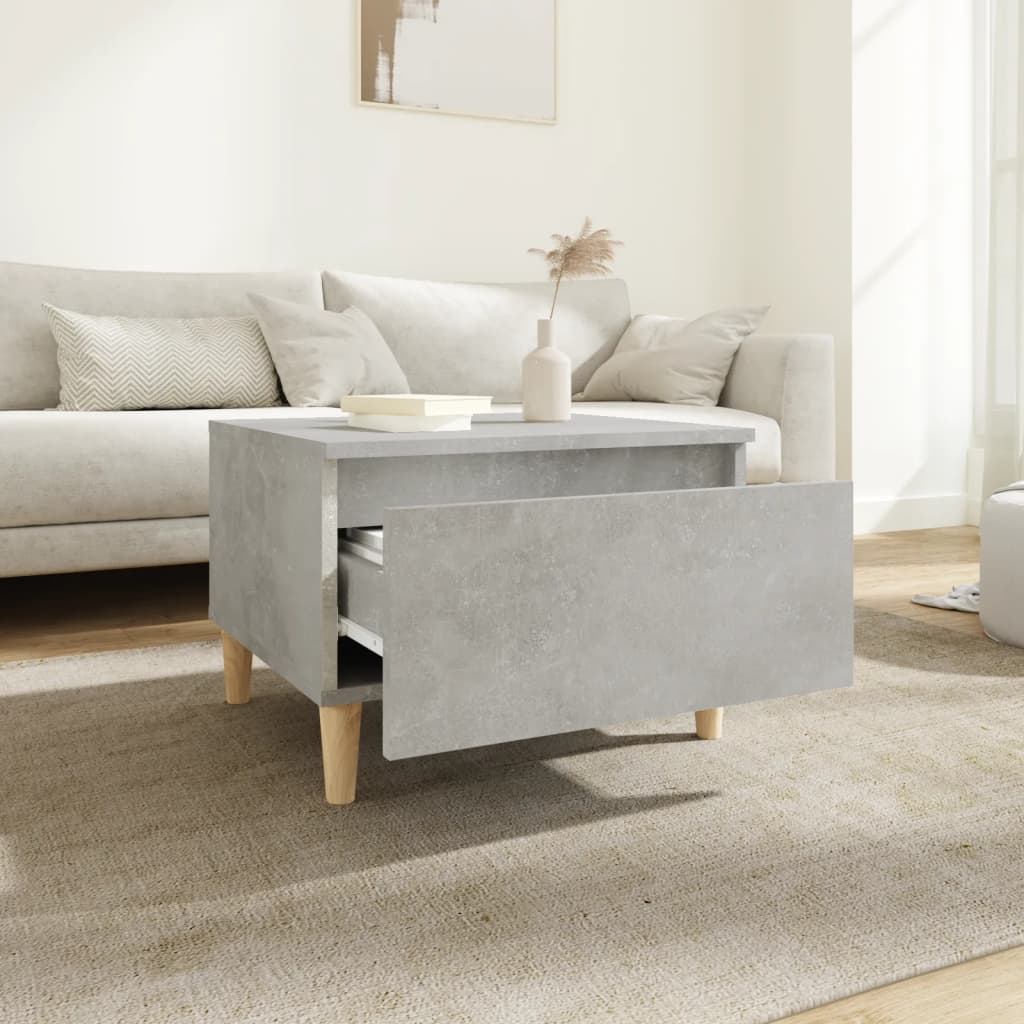 Sidebord Betonggrå 50X46X35 Cm Konstruert Tre
