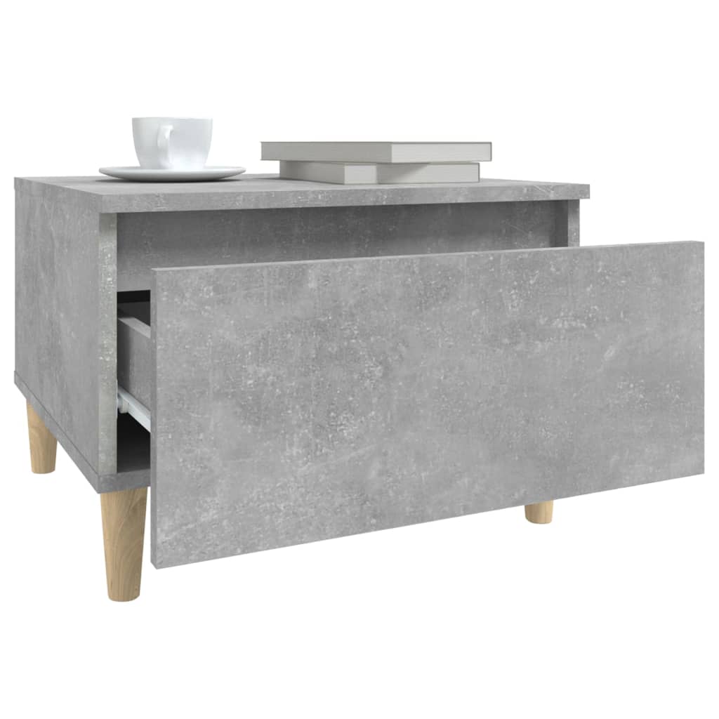 Sidebord Betonggrå 50X46X35 Cm Konstruert Tre