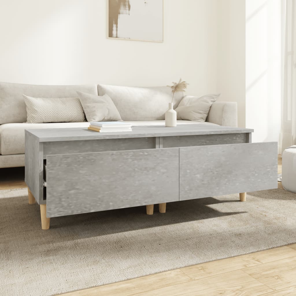 Sidebord 2 Stk Betonggrå 50X46X35 Cm Konstruert Tre
