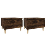Sidebord 2 Stk Røkt Eik 50X46X35 Cm Konstruert Tre