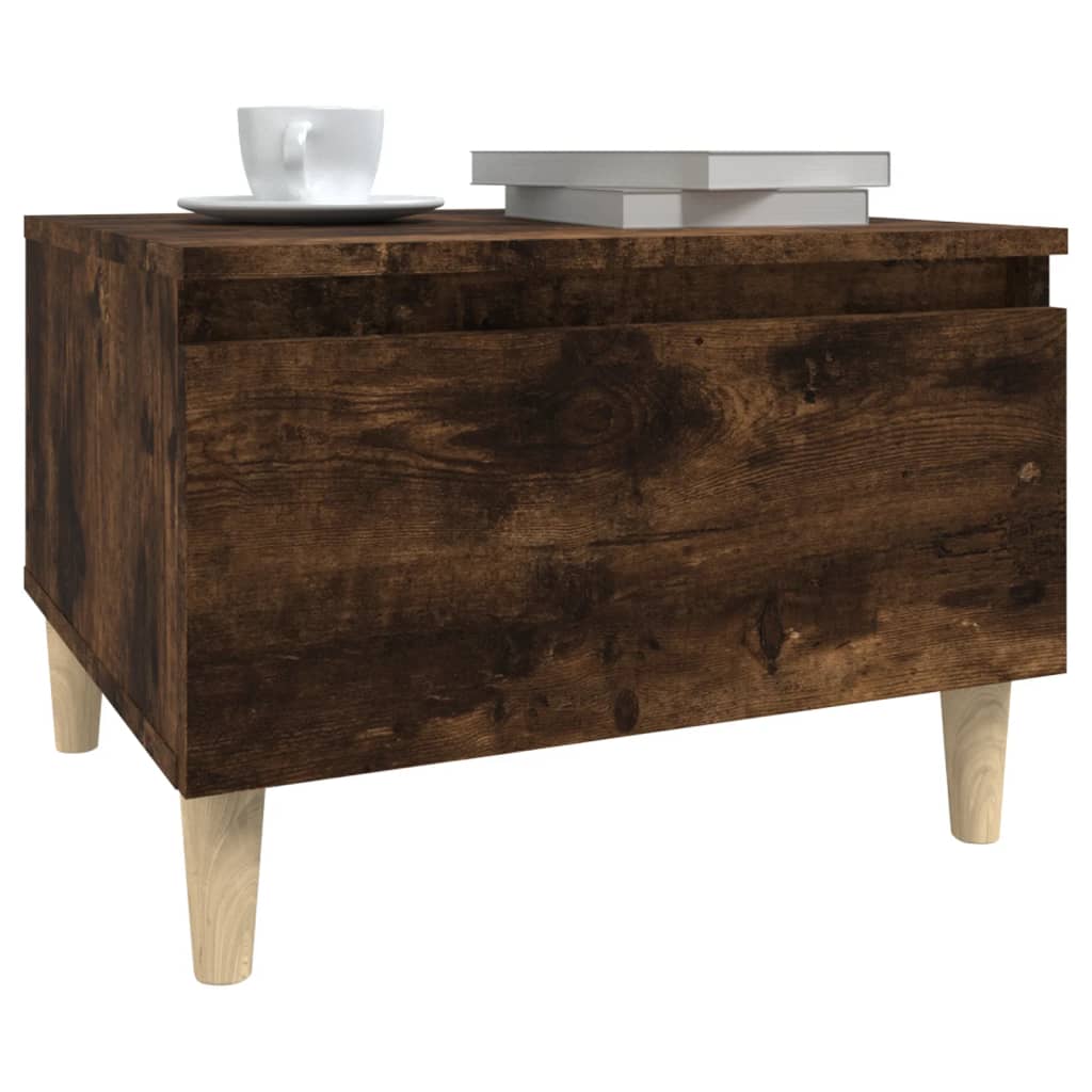 Sidebord 2 Stk Røkt Eik 50X46X35 Cm Konstruert Tre