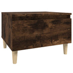Sidebord 2 Stk Røkt Eik 50X46X35 Cm Konstruert Tre