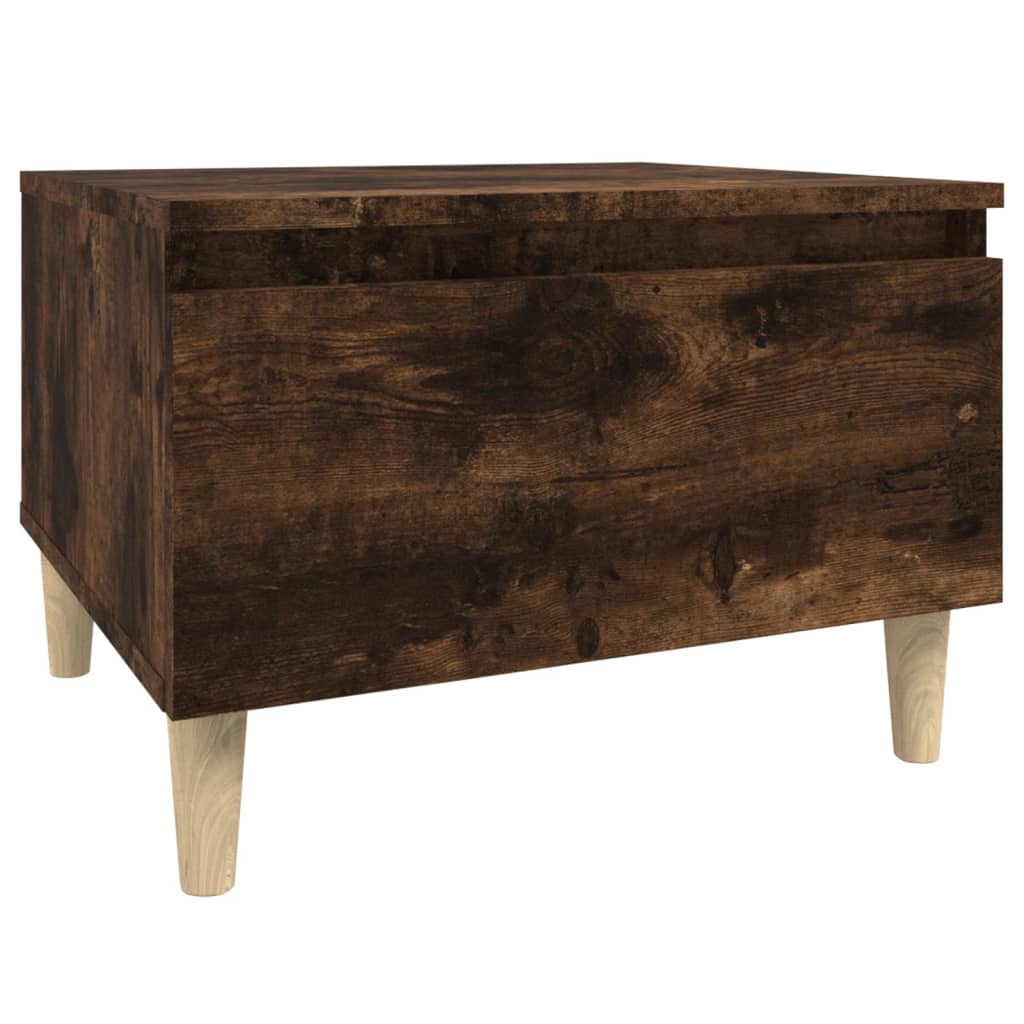 Sidebord 2 Stk Røkt Eik 50X46X35 Cm Konstruert Tre