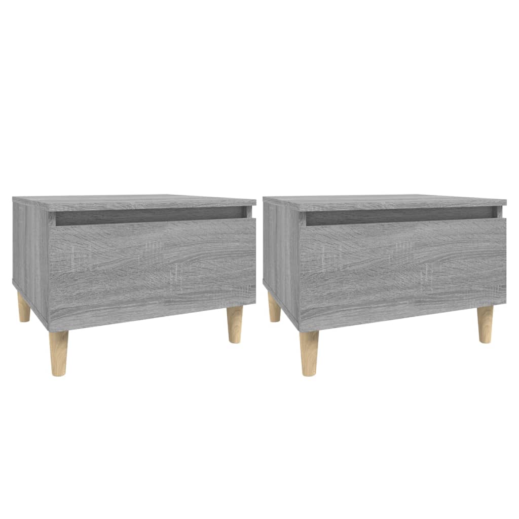 Sidebord 2 Stk Grå Sonoma 50X46X35 Cm Konstruert Tre