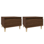Sidebord 2 Stk Brun Eik 50X46X35 Cm Konstruert Tre