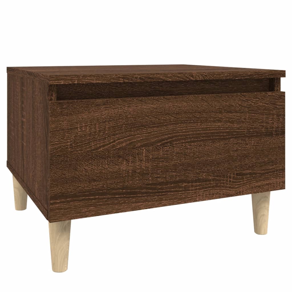 Sidebord 2 Stk Brun Eik 50X46X35 Cm Konstruert Tre