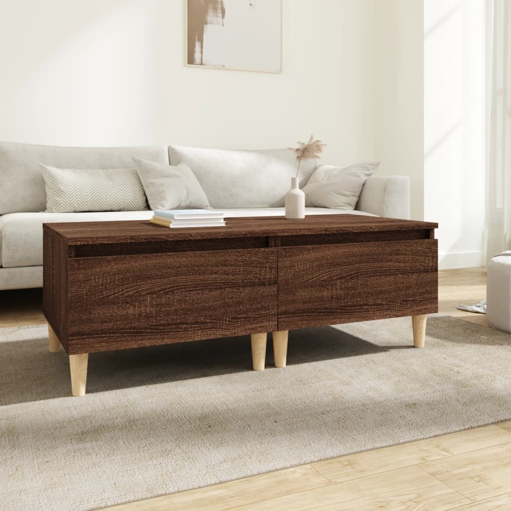 Sidebord 2 Stk Brun Eik 50X46X35 Cm Konstruert Tre
