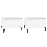Sidebord 2 Stk Hvit 50X46X35 Cm Konstruert Tre