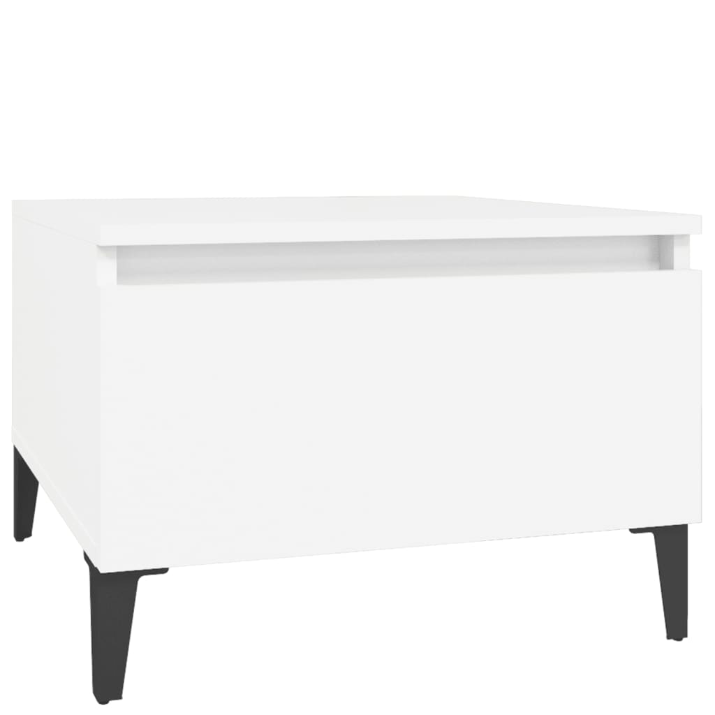 Sidebord 2 Stk Hvit 50X46X35 Cm Konstruert Tre