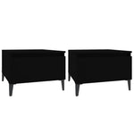 Sidebord 2 Stk Svart 50X46X35 Cm Konstruert Tre
