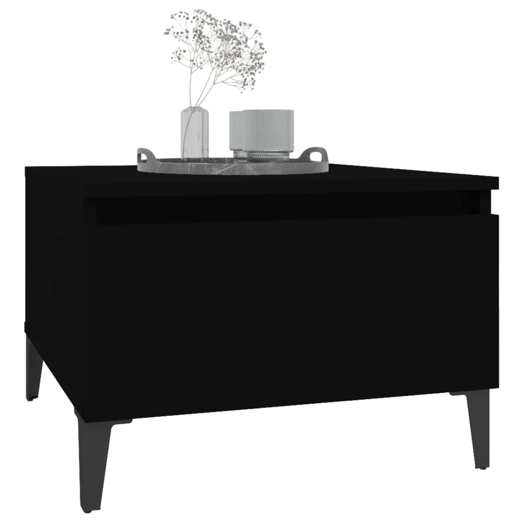 Sidebord 2 Stk Svart 50X46X35 Cm Konstruert Tre