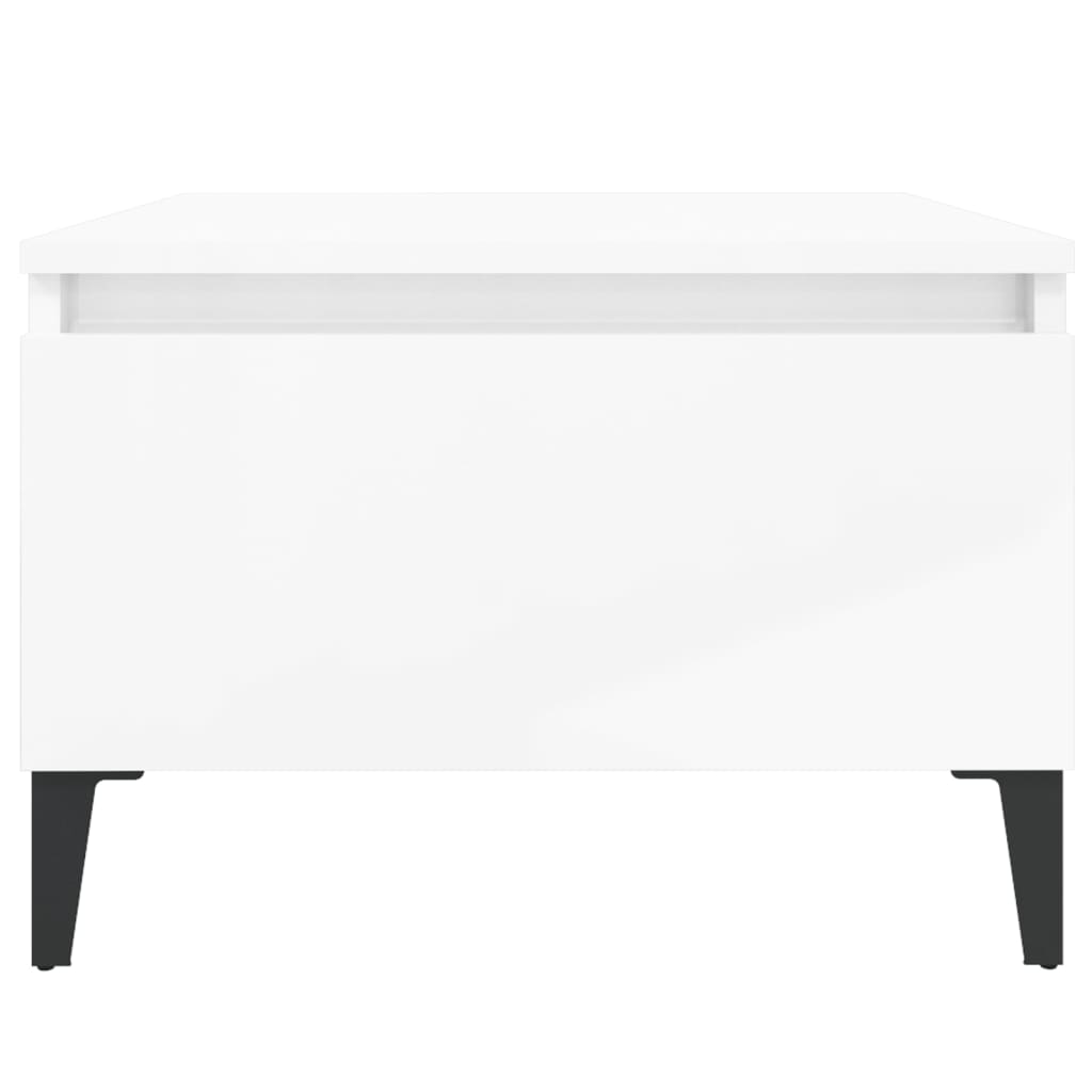 Sidebord Høyglans Hvit 50X46X35 Cm Konstruert Tre
