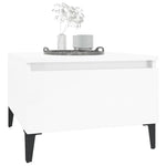 Sidebord 2 Stk Høyglans Hvit 50X46X35 Cm Konstruert Tre