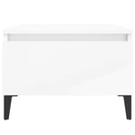 Sidebord 2 Stk Høyglans Hvit 50X46X35 Cm Konstruert Tre