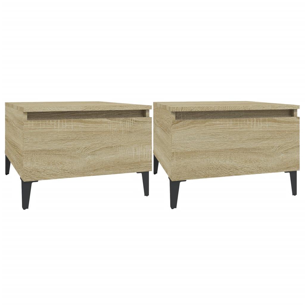 Sidebord 2 Stk Sonoma Eik 50X46X35 Cm Konstruert Tre