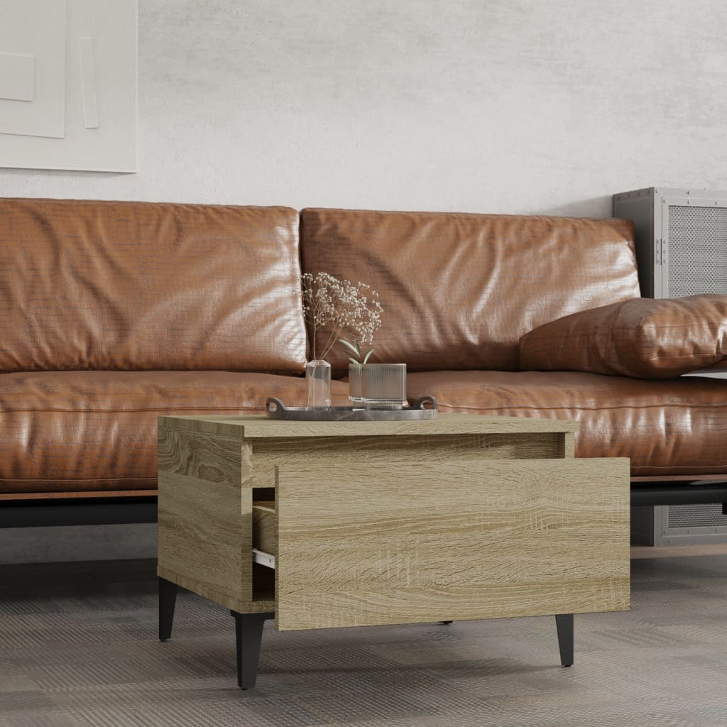 Sidebord 2 Stk Sonoma Eik 50X46X35 Cm Konstruert Tre
