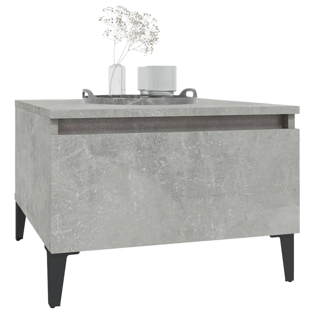 Sidebord Betonggrå 50X46X35 Cm Konstruert Tre