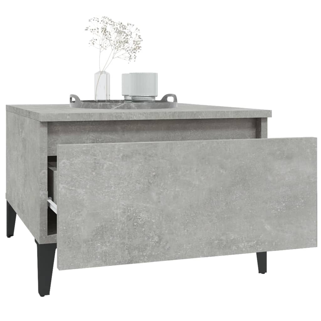 Sidebord Betonggrå 50X46X35 Cm Konstruert Tre