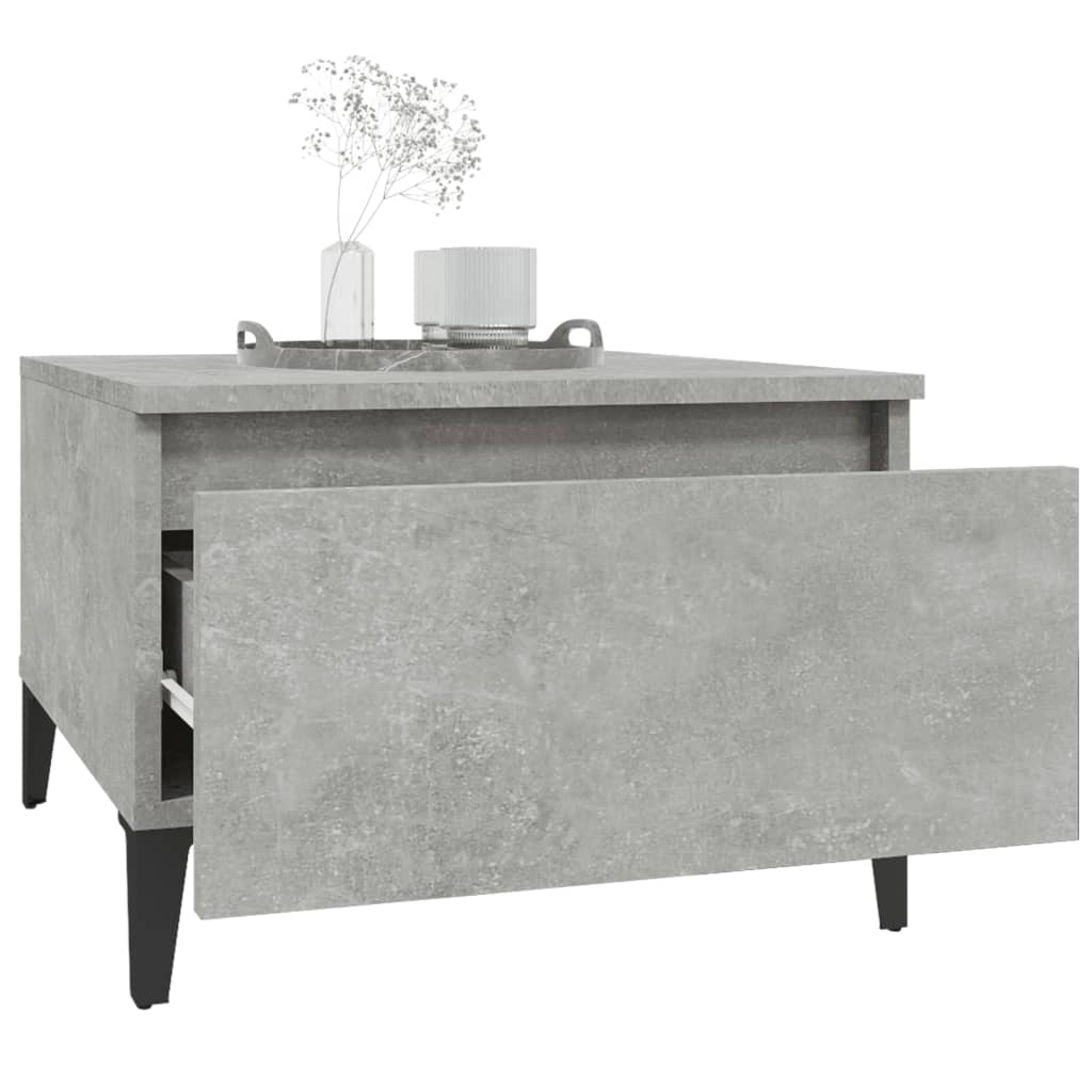Sidebord 2 Stk Betonggrå 50X46X35 Cm Konstruert Tre